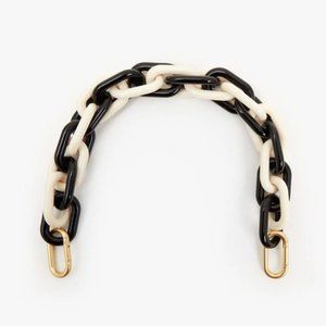 CLARE V Black & Cream Resin Shortie Strap